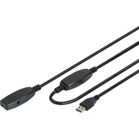 Digitus Aktivt USB 3.2 Gen 1 forlængerledning, 20 meter Sort