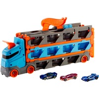 Mattel City Speedway Hauler, Spil køretøj Blå/Orange, Køretøjssæt, 4 År, Plast, Grå, Flerfarvet