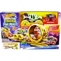Mattel Monster Trucks CHARGE & CHASE CHALLENGE, Spil køretøj Monstertruck og banesæt, 4 År, Metal, Flerfarvet