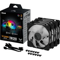 ASUS TUF GAMING TR120 ARGB 3IN1 Black Computerkabinet Luftkøler 12 cm Sort, Sag fan Sort/gennemsigtig, Luftkøler, 12 cm, 2000 rpm, Sort