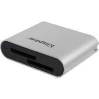 Kingston USB 3.2 Gen1 Workflow Dual-Slot SDHC/SDXC UHS-II-kortlæser Sølv/Sort, SD, SDHC, SDXC, Sort, Sølv, Kina, Windows 11 Enterprise x64, Windows 10, Windows 11 Home, Windows 10 Education, Windows 11 Pro,..., Mac OS X 13.0 Ventura, Mac OS X 10.15 Catalina, Mac OS X 14.0 Sonoma, Mac OS X 10.15.3 Catalina,..., 50 mm