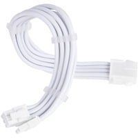 SilverStone Strømforsyningsforlængerkabel SST-PP07E-PCI8W-V2, PCIe 8-pin (6+2), Forlængerledning Hvid
