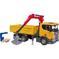 bruder Scania Super 560R byggepladslastbil med kran og 2 paller, Model køretøj 