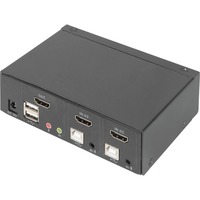 Digitus DS-12870 KVM Switch, KVM-switchen Sort, 3840 x 2160 pixel, 4K Ultra HD