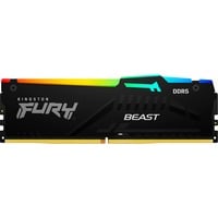 Kingston FURY FURY Beast 32 GB 6400 MT/s DDR5 CL32 DIMM RGB EXPO, Hukommelse Sort, 32 GB, 1 x 32 GB, DDR5, 288-pin DIMM, Sort