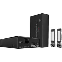 Lindy 300m Fiberoptisk DisplayPort 1.2 & USB KVM Extender, DisplayPort-udvidelse Sort