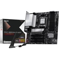 MSI PRO B850M-P WIFI bundkort AMD B850 Sokkel AM5 micro ATX Sort/Sølv, AMD, Sokkel AM5, AMD Ryzen 7000 Series, AMD Ryzen 8000 Series, AMD Ryzen 9000 Series, Sokkel AM5, DDR5-SDRAM, 256 GB