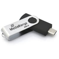 MediaRange USB Type-C 256 GB, USB-stik Sort/Sølv