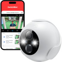 SwitchBot Outdoor Spotlight Cam 2K, Overvågningskamera Hvid