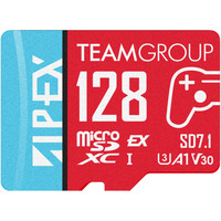 Team Group APEX SD7.1 128 GB SDXC, Hukommelseskort Rød/Blå