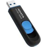 ADATA DashDrive UV128 128GB USB-nøgle USB Type-A 3.2 Gen 1 (3.1 Gen 1) Sort, Blå, USB-stik Sort/Blå, 128 GB, USB Type-A, 3.2 Gen 1 (3.1 Gen 1), 90 MB/s, Glide, Sort, Blå