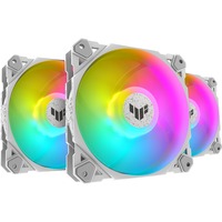ASUS TUF GAMING TF120 ARGB WHITE EDITION 3IN1 Computerkabinet Luftkøler 12 cm Hvid 3 stk, Sag fan Hvid, Luftkøler, 12 cm, 250 rpm, 1900 rpm, Hvid