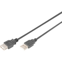 Digitus USB 2.0 forlængerledning, USB-A stik > USB-A hunstik Sort