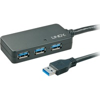 Lindy 43159 interface hub USB 3.2 Gen 1 (3.1 Gen 1) Type-A 5000 Mbit/s Sort, USB hub Sort, USB 3.2 Gen 1 (3.1 Gen 1) Type-A, USB 3.2 Gen 1 (3.1 Gen 1) Type-A, 5000 Mbit/s, Sort, Plast, Rundt kabel