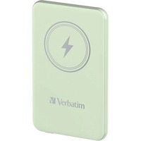 Verbatim Charge 'n' Go Lithium polymer (LiPo) 5000 mAh Trådløs opladning Grøn, Power Bank lysegrøn, 5000 mAh, Lithium polymer (LiPo), Quick Charge 3.0, Trådløs opladning, Grøn