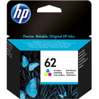 HP Original 62-blækpatron, trefarvet trefarvet, Standard, Blå, Magenta, Gul, Farvebaseret blæk, 4,5 ml, 1 stk, 165 Sider