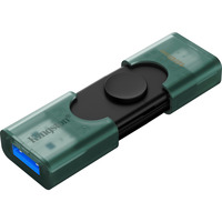 Kingston DataTraveler 128 GB USB-A + USB-C 3.2 Gen 1 DuoG2, USB-stik Grøn/Sort, 128 GB, USB Type-A / USB Type-C, 3.2 Gen 1 (3.1 Gen 1), Hætte, 10 g, Sort, Grøn