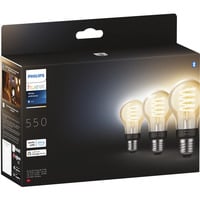 Philips Hue White Ambiance Glødetråd Pære E27 A60 Trespakket 550, LED-lampe 
