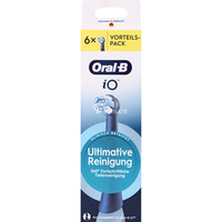 Procter & Gamble Oral-B iO Ultimative Reinigung 6er, Børstehoved Sort, 6 stk, Sort, 3 måned(er), Oral-B, iO, Hængende boks
