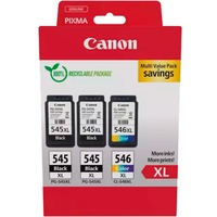 Canon 8286B013 blækpatron 3 stk Original Højt (XL) udbytte Sort, Blå, Magenta, Gul Højt (XL) udbytte, Sort, Blå, Magenta, Gul, 15 ml, 13 ml, 3 stk, Multipakke