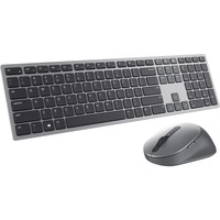 Dell KM7321W tastatur Mus inkluderet RF trådløs + Bluetooth QWERTZ Tysk Grå, Titanium, Desktop sæt Titanium/Sort, DE-layout, Scissor mechanism, Fuld størrelse (100 %), RF trådløs + Bluetooth, QWERTZ, Grå, Titanium, Mus inkluderet
