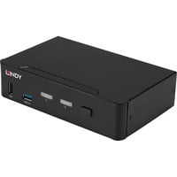 Lindy 39312 KVM Switch Sort, KVM-switchen Sort, 7680 x 4320 pixel, 4K Ultra HD, Sort