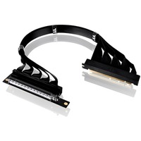Thermaltake PCI-E 4.0 Dobbelt 90° Riser Kabel Sort
