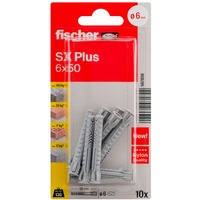 fischer Rawlplug SX Plus 6x50 K, Dyvel Lys grå