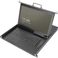 Digitus Modulær HD LCD KVM-konsol med 17" TFT 8-port Cat 5, KVM-switchen Sort