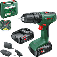Bosch Batteridrevet slagboremaskine EasyImpact 18V-40+ tilbehørssæt, Bore-/ skruemaskine Grøn/Sort