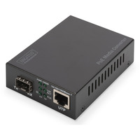 Digitus Gigabit PoE mediekonverter, RJ45 / SFP, PSE, Media Converter Sort