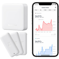 SwitchBot Smart pakke – 3-pak termohygrometer og Hub Mini, Sæt Hvid