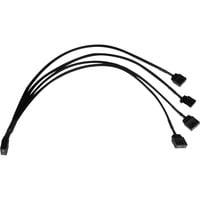 Alphacool Y-kabel splitter aRGB 3-pin til 4x 3-pin, 30 cm Sort