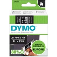 Dymo Originale D1-etiketter | 24 mm x 7 m rulle | Hvid tekst på sort | Selvklæbende etiketter til LabelManager etiketprintere, Tape Hvid på sort, Polyester, Belgien, -18 - 90 °C, DYMO, LabelManager, LabelWriter 450 DUO