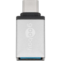 goobay 56620 kabel kønsskifter USB C USB A Sølv, Adapter Sølv, USB C, USB A, Sølv