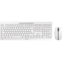CHERRY Stream Desktop Recharge tastatur Mus inkluderet Universel RF trådløst QWERTY UK engelsk Grå, Desktop sæt Hvid/grå, Layout i Storbritannien, SX teknologi, Fuld størrelse (100 %), Trådløs, RF trådløst, QWERTY, Grå, Mus inkluderet