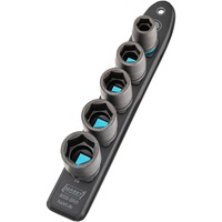 Hazet SmartRail 1/2" slag- og maskinskruetrækkerbitsæt sekskantet, 5 dele, Topnøgle Sort