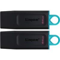 Kingston DTX/64GB-2P, USB-stik Sort/Turkis