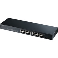 Zyxel GS-1900-24 v2 Administreret L2 Gigabit Ethernet (10/100/1000) 1U Sort, Switch Sort, Administreret, L2, Gigabit Ethernet (10/100/1000), Fuld duplex, Stativ-montering, 1U