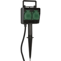 Brennenstuhl 1154430 stikkontakt Sort, Strømskinne Sort, Sort, IP44, 230 V, 16 A
