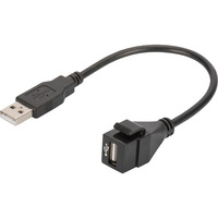 Digitus USB 2.0 Keystone-modul USB-A stik > USB-A hun, Keystone modul Sort