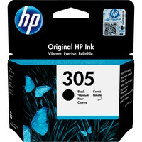HP Original 305-blækpatron, sort sort, Standard udbytte, Pigmentbaseret blæk, 2 ml, 120 Sider, 1 stk, Enkelt pakke