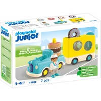 PLAYMOBIL Junior: Skør donut lastbil med stak- og sorteringsfunktion, Bygge legetøj 