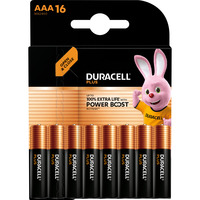 Duracell Plus Engangsbatteri AAA Alkaline Engangsbatteri, AAA, Alkaline, 1,5 V, 16 stk, Sort, Guld