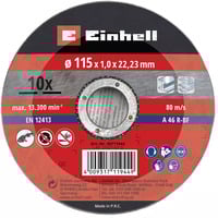EINHELL Tynd skæreskive, Ø 115 x 1,0mm, 10 stk 