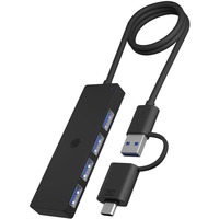 ICY BOX 61060, USB hub Sort