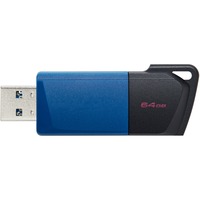 Kingston DataTraveler Exodia M USB-nøgle 64 GB USB Type-A 3.2 Gen 1 (3.1 Gen 1) Sort, Blå, USB-stik Blå/Sort, 64 GB, USB Type-A, 3.2 Gen 1 (3.1 Gen 1), Glide, 10 g, Sort, Blå
