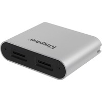 Kingston USB 3.2 Gen1 Workflow Dual-Slot microSDHC/SDXC UHS-II-kortlæser Sølv/Sort