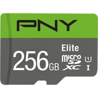 PNY Elite microSD 256 GB, Hukommelseskort grå/Grøn