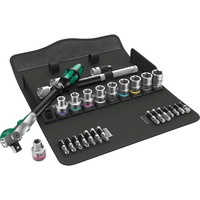 Wera 8100 SC 9 Zyklop Speed-skraldesæt, tommer, 28 dele, Værktøjssæt Sort/Grøn